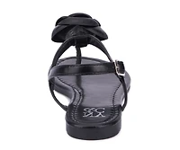 Rosette Women's Single Flower Thong T-Strap Sandal