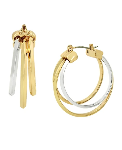 Robert Lee Morris Soho Two-Tone Multi Row Hoop Earrings