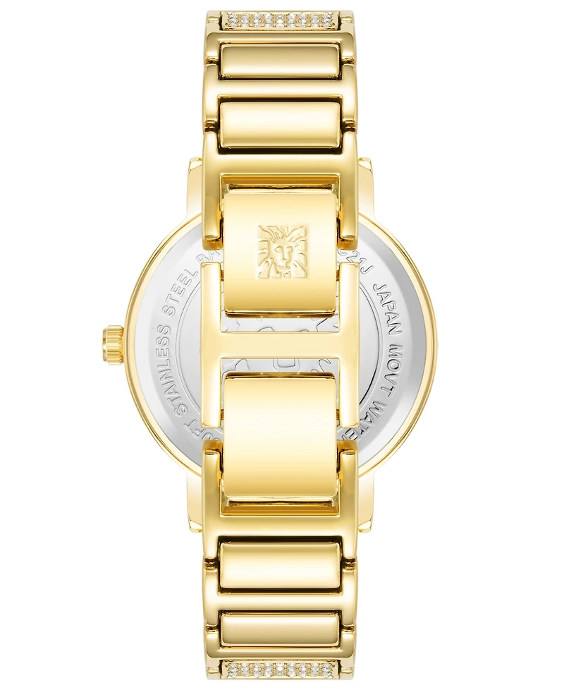 Anne Klein Women's Three Hand Quartz Gold-Tone Alloy Watch, 36mm