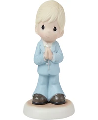 Precious Moments 222022 Blessings On Your First Communion Blond Hair and Light Skin Boy Bisque Porcelain Figurine