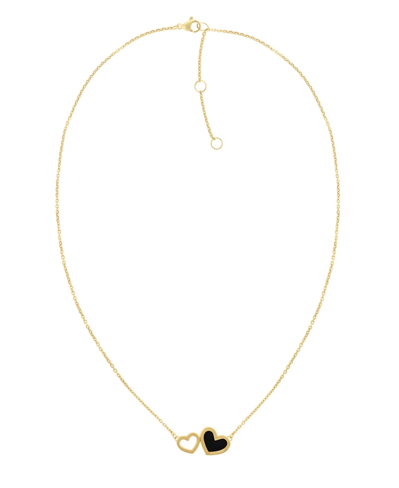 Tommy Hilfiger Enamel Heart Necklace in 18K Carnation Gold Plated