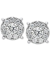 Diamond Cluster Stud Earrings (1/2 ct. t.w.) in 14k White Gold