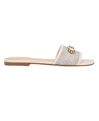 Guess Women's Hammi One Band with Logo and Hardware Flat Sandals