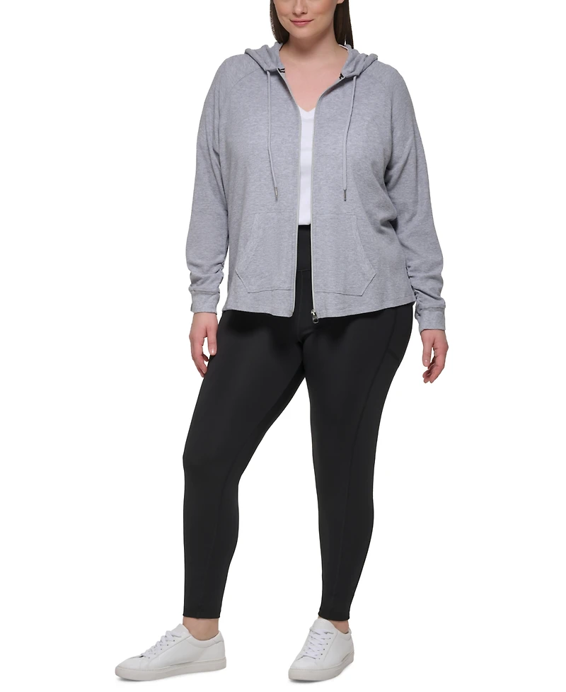 Calvin Klein Performance Ruched-Sleeve Zip Hoodie
