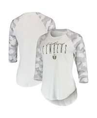 Women's Concepts Sport White, Gray Portland Timbers Composite 3/4-Sleeve Raglan Top