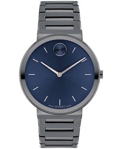 Movado Men's Bold Horizon Swiss Quartz Ionic Plated Gray Steel Watch 40mm
