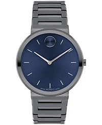 Movado Men's Bold Horizon Swiss Quartz Ionic Plated Gray Steel Watch 40mm