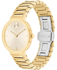 Movado Women's Bold Horizon Swiss Quartz Ionic Plated Light Gold-Tone 2 Steel Watch 34mm