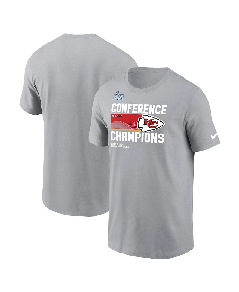 Preschool Boys and Girls Nike Gray Kansas City Chiefs 2022 Afc Champions Locker Room Trophy Collection T-shirt