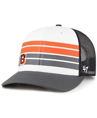 Big Boys '47 Brand White, Charcoal Cincinnati Bengals Cove Trucker Snapback Hat