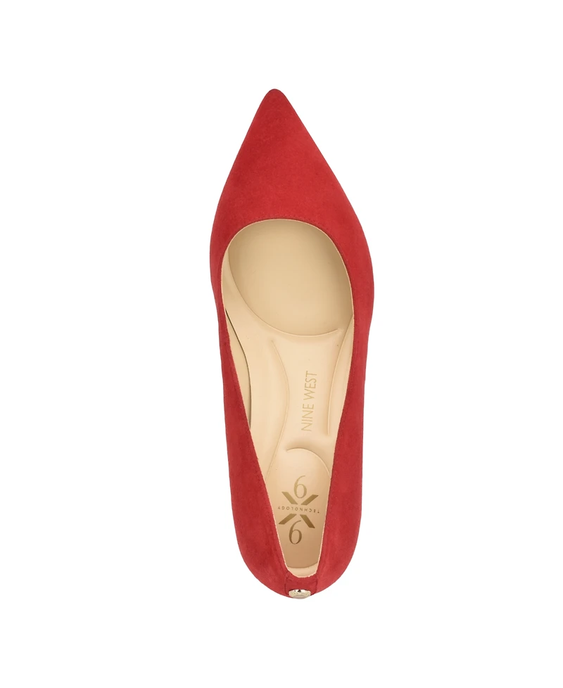 Nine West Women's Kuna 9X9 Kitten Heel Pointy Toe Dress Pumps