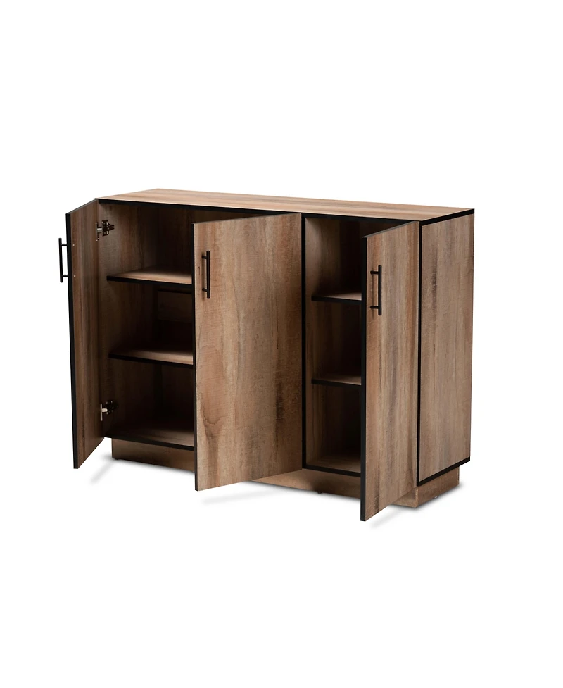 Baxton Studio Patton Modern and Contemporary 47.2" Finished Wood 3-Door Dining Room Sideboard Buffet