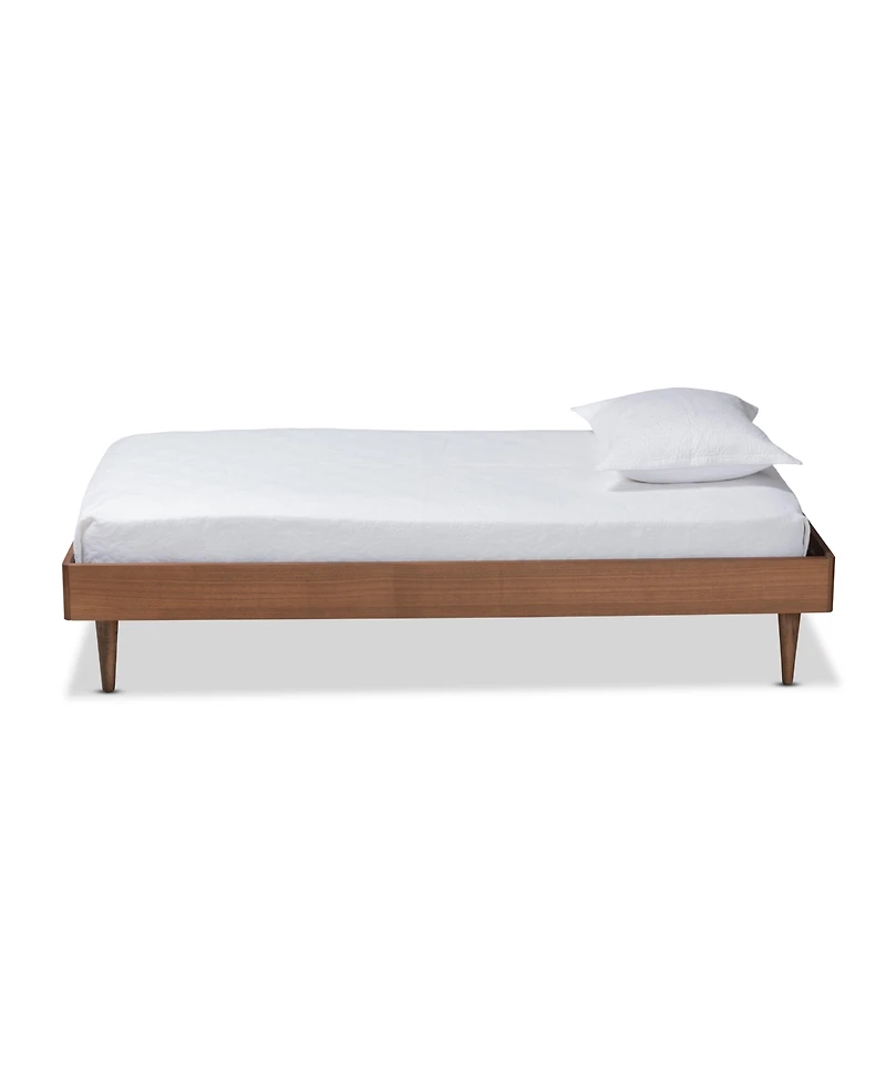 Baxton Studio Rina Mid-Century Modern Twin Size Finished Wood Platform Bed Frame