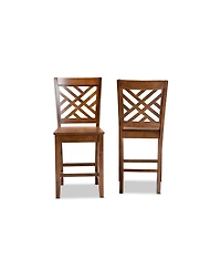 Baxton Studio Caron Modern and Contemporary Transitional 2-Piece Finished Wood Counter Stool Set