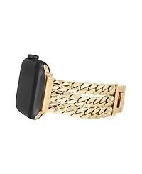 Anne Klein Women's Multi Gold-Tone Chain Alloy Metal Link Band designed for Apple Watch 42mm (Series 10) & 38/40/41mm
