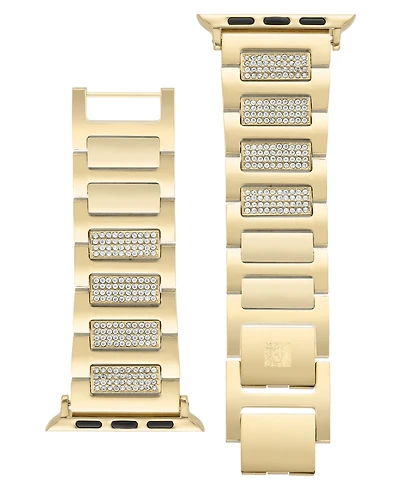 Anne Klein Women's Gold-Tone Alloy Metal with Premium Crystals Link Band designed for Apple Watch 42mm (Series 10) & 38/40/41mm