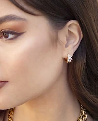 Ettika Crystal and Gold Plated Huggie Hoops