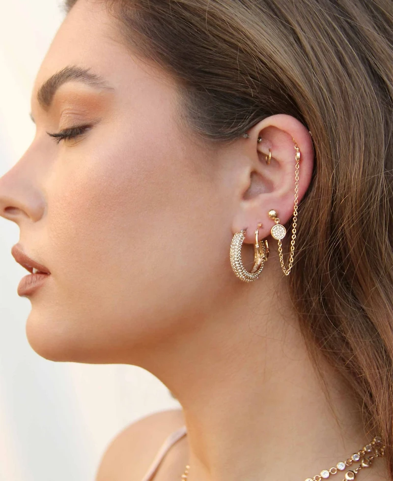 Ettika Sparkle Bits Mini Crystal Hoops