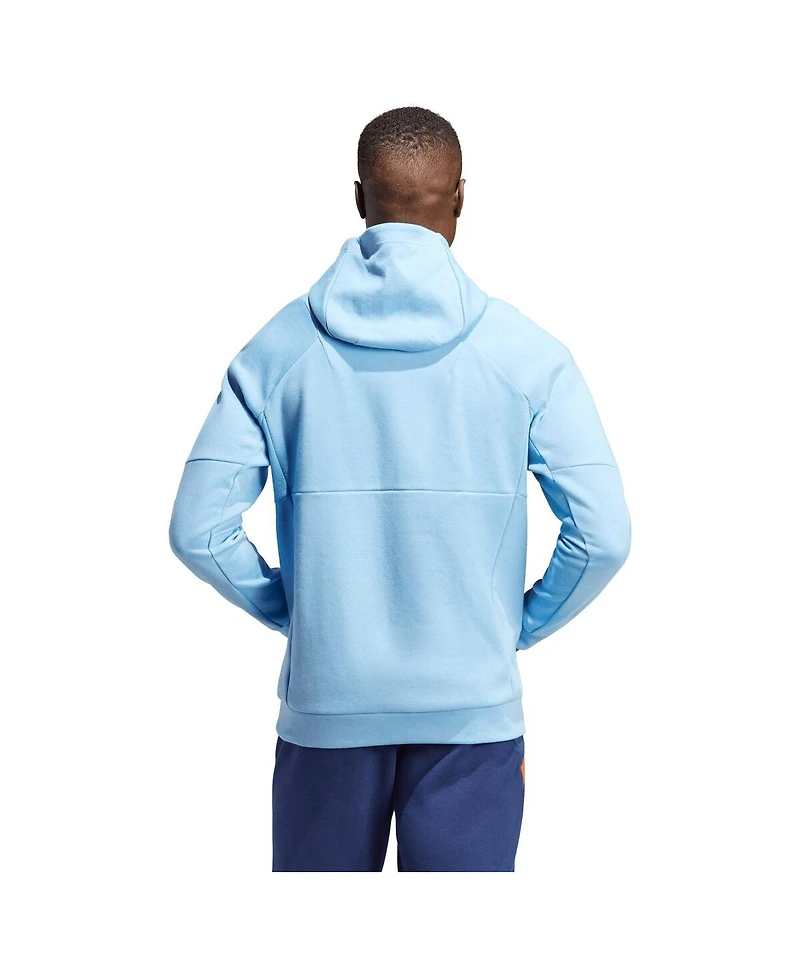 Men's adidas Sky Blue New York City Fc Travel Pullover Hoodie