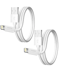 Overtime Apple MFi Certified iPhone 11/Xr/Se/10/8 4ft Charging Cable | Usb to Lightning Cable for iPhone - White (2-Pack)