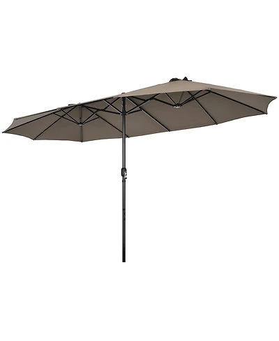 15FT Patio Double-Sided Umbrella Crank Outdoor Garden Market Sun Shade