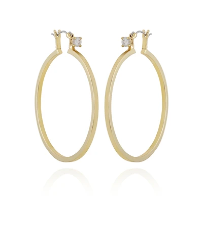 Vince Camuto Gold-Tone Cubic Zirconia Large Hoops Earrings