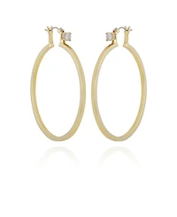 Vince Camuto Gold-Tone Cubic Zirconia Large Hoops Earrings