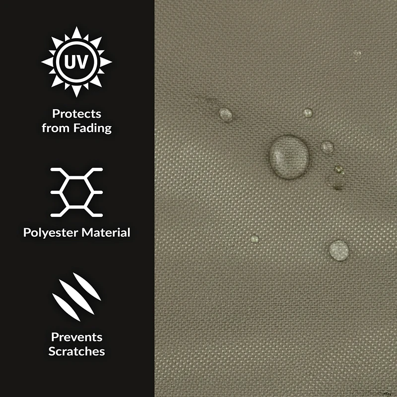 Round Outdoor Fire Pit Cover - Heavy-Duty 300D Polyester and Pvc with Drawstring Closure - Khaki - 40-Inch