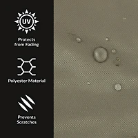 Round Outdoor Fire Pit Cover - Heavy-Duty 300D Polyester and Pvc with Drawstring Closure - Khaki - 40-Inch