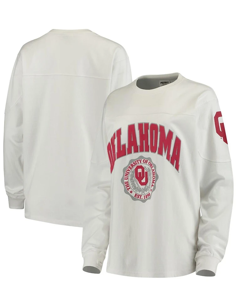 Women's White Oklahoma Sooners Edith Long Sleeve T-shirt