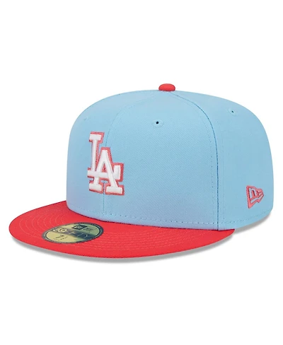 Men's New Era Light Blue, Red Los Angeles Dodgers Spring Color Two-Tone 59FIFTY Fitted Hat