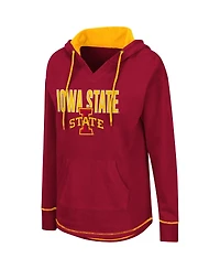 Women's Colosseum Cardinal Iowa State Cyclones Tunic Pullover Hoodie