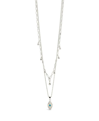 Sterling Forever Varuna Evil Eye Layered Necklace