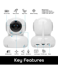 Geeni Sentinel 1080p Wireless Indoor Surveillance Camera with Auto Tracking Alerts, Motion Zones, Pan/Tilt/Zoom, 2-Way Talk, Night Vision, Compatible
