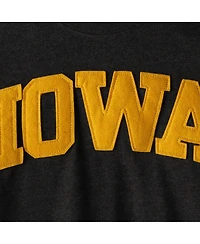 Women's Pressbox Heathered Black Iowa Hawkeyes Two-Hit Canyon Long Sleeve T-shirt