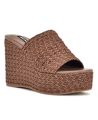 Nine West Women's Everie Woven High Platform Wedge Sandals