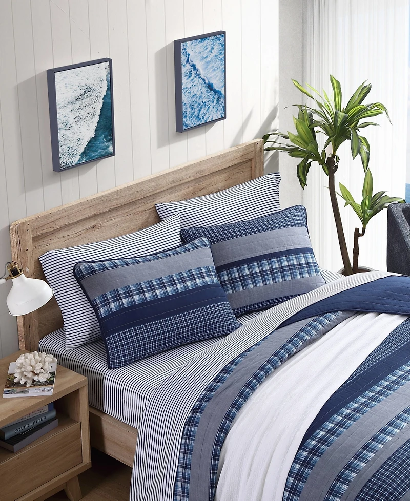 Nautica Addison Reversible 3 Piece Quilt Set, Full/Queen