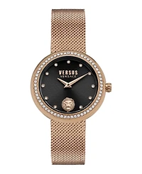 Versus Versace Women's Lea Crystal 2 Hand Quartz Rose Gold-Tone Stainless Steel Watch, 35mm
