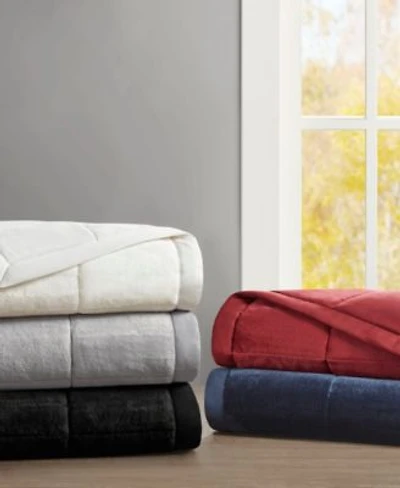 Madison Park Coleman Plush Reversible Heiq Smart Temperature Down Alternative Blankets