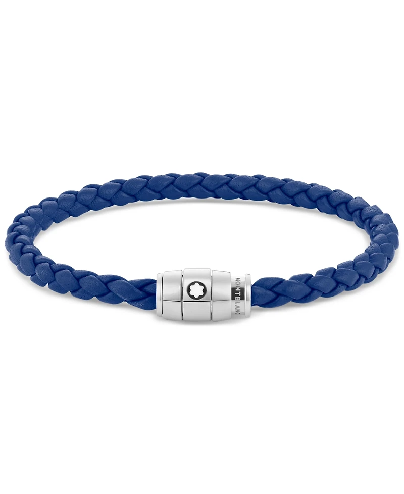Montblanc Blue Braided Leather Bracelet