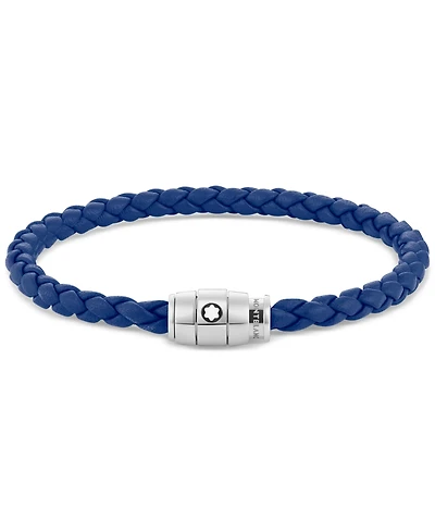 Montblanc Blue Braided Leather Bracelet
