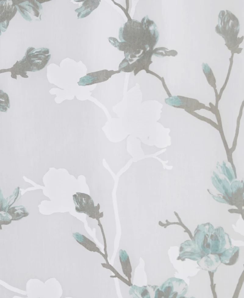 Madison Park Magnolia Floral Printed Burnout Shower Curtain, 72" x 72"