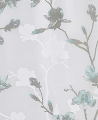 Madison Park Magnolia Floral Printed Burnout Shower Curtain, 72" x 72"