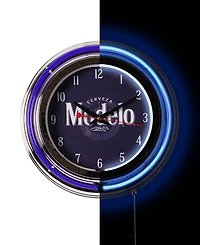 American Art Decor Modelo Retro Round Neon Wall Analog Clock with Pull Chain, 14.5"