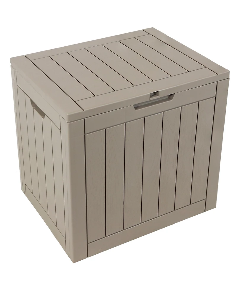 Lockable Outdoor Small Deck Box with Storage and Side Handles - 32-Gal.