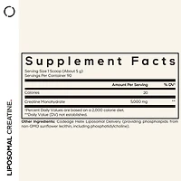 Codeage Liposomal Creatine Powder Supplement - 3-Month Supply - 5000mg Creatine Monohydrate Pre Workout & Post Workouts