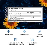 Codeage Liposomal Glutathione 1000 mg Supplement, High-Potency Reduced Glutathione - Liposomal Delivery - L-Glutathione - Phospholipids