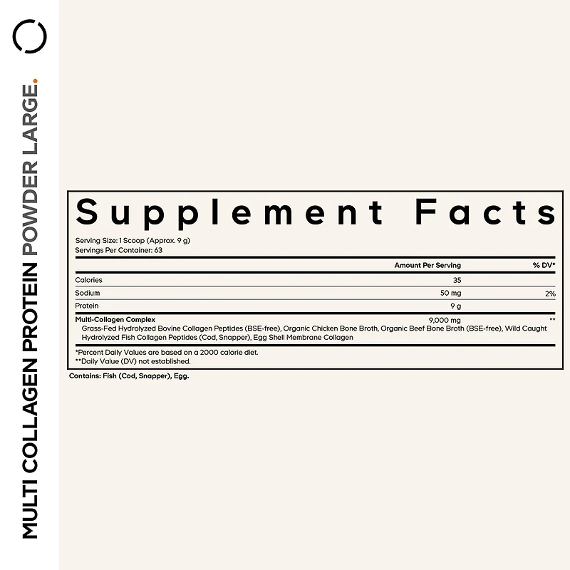 Codeage Multi Collagen Protein Powder Peptides, 2-Month Supply, Hydrolyzed, Type I, Ii, Iii, V, X Grass Fed All in One Super Bone Broth Collagen Suppl