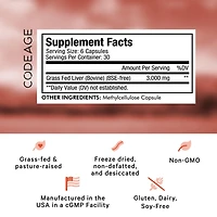 Codeage Grass Fed Beef Liver Supplement Superfood, Freeze Dried, Non-Defatted, Desiccated Beef Liver Glandulars Bovine Pills, Pasture Raised Beef Vita