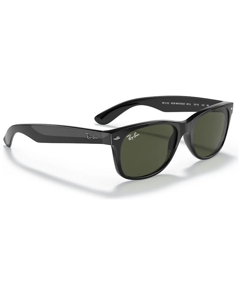 Ray-Ban Unisex New Wayfarer Sunglasses, RB2132 - Polished Black